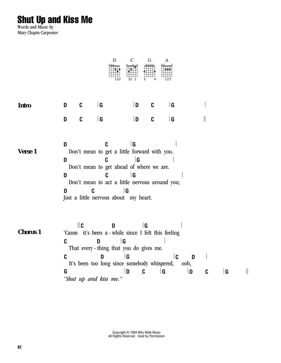 Shut Up And Kiss Me Acoustic Guitar scores gallery preview page 1