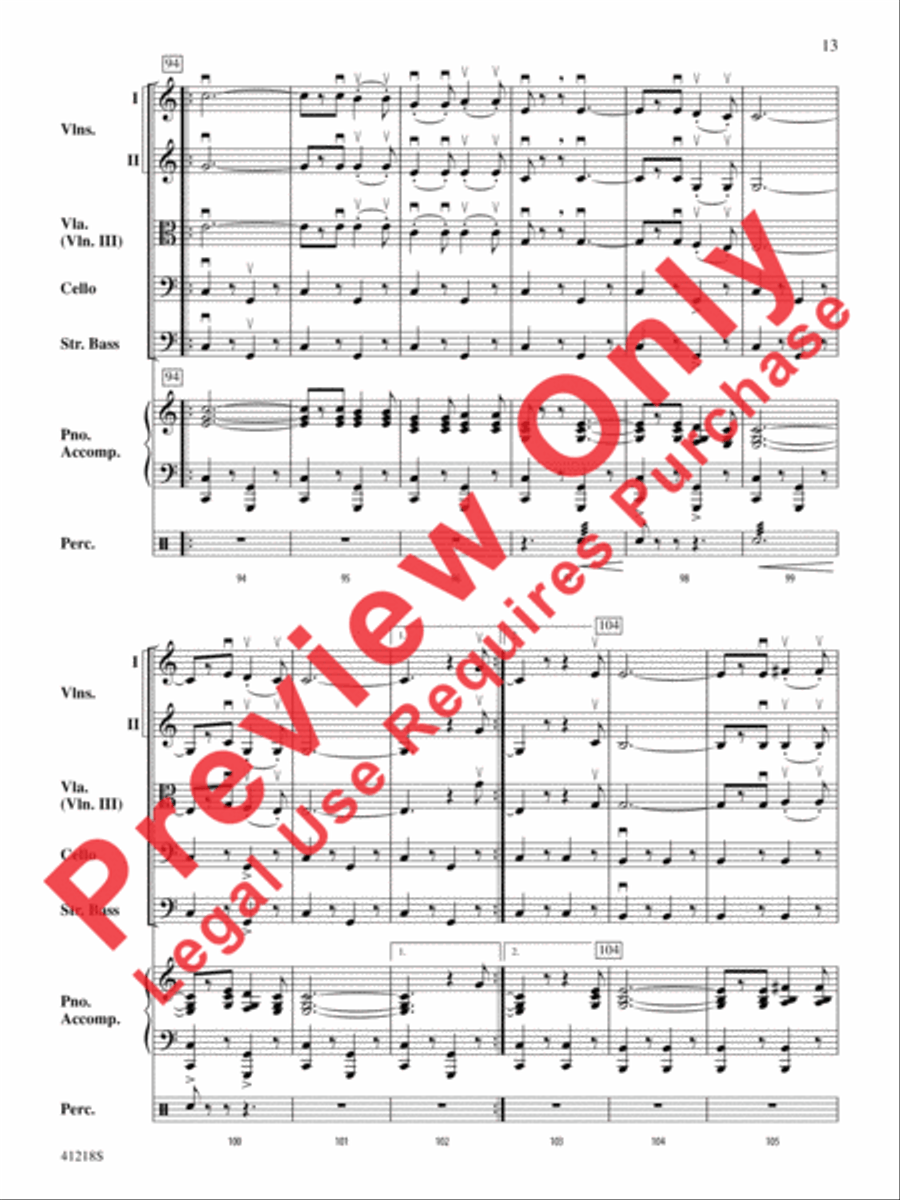 Funiculì, Funiculà Funiculì, Funiculà String Orchestra scores gallery preview page 14