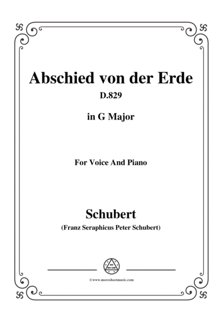 Schubert-Abschied von der Erde(Farewell to the Earth),D.829,in G Major,for Voice&Piano image number null
