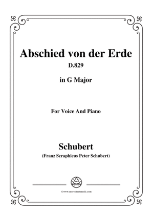 Schubert-Abschied von der Erde(Farewell to the Earth),D.829,in G Major,for Voice&Piano