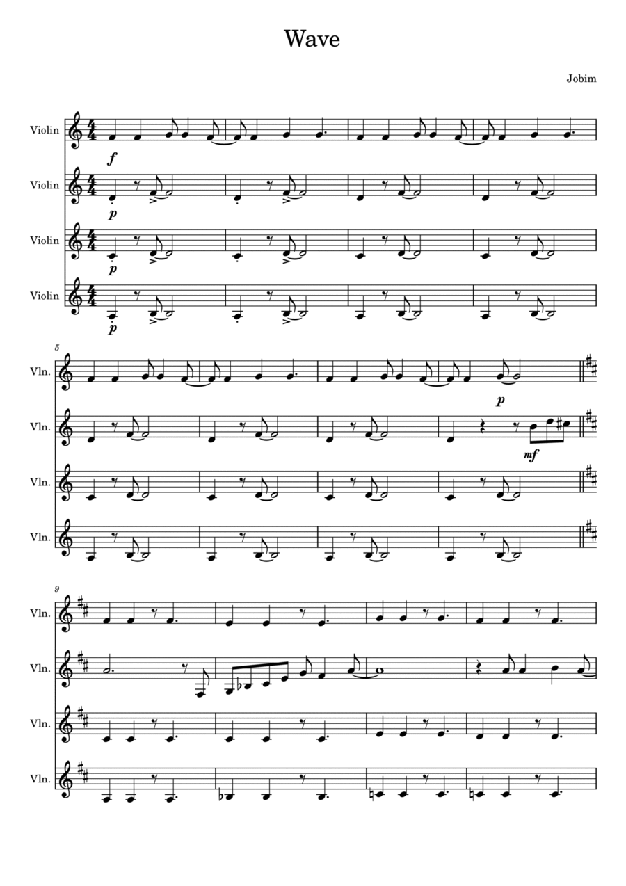 Wave Violin Solo scores gallery preview page 1