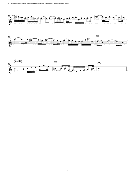 Prelude 01 from Well-Tempered Clavier, Book 2 (String Quintet) image number null