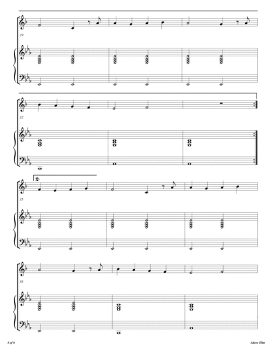 Adore Him Trumpet Solo scores gallery preview page 5