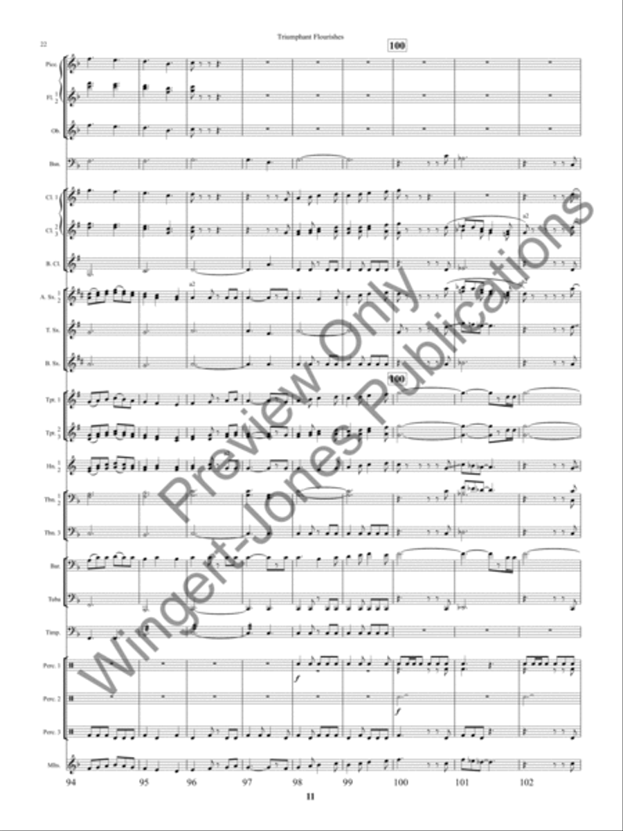 Triumphant Flourishes Concert Band scores gallery preview page 14