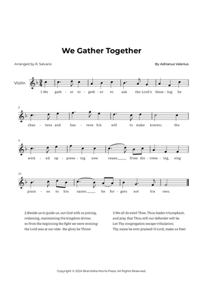 We Gather Together - Violin