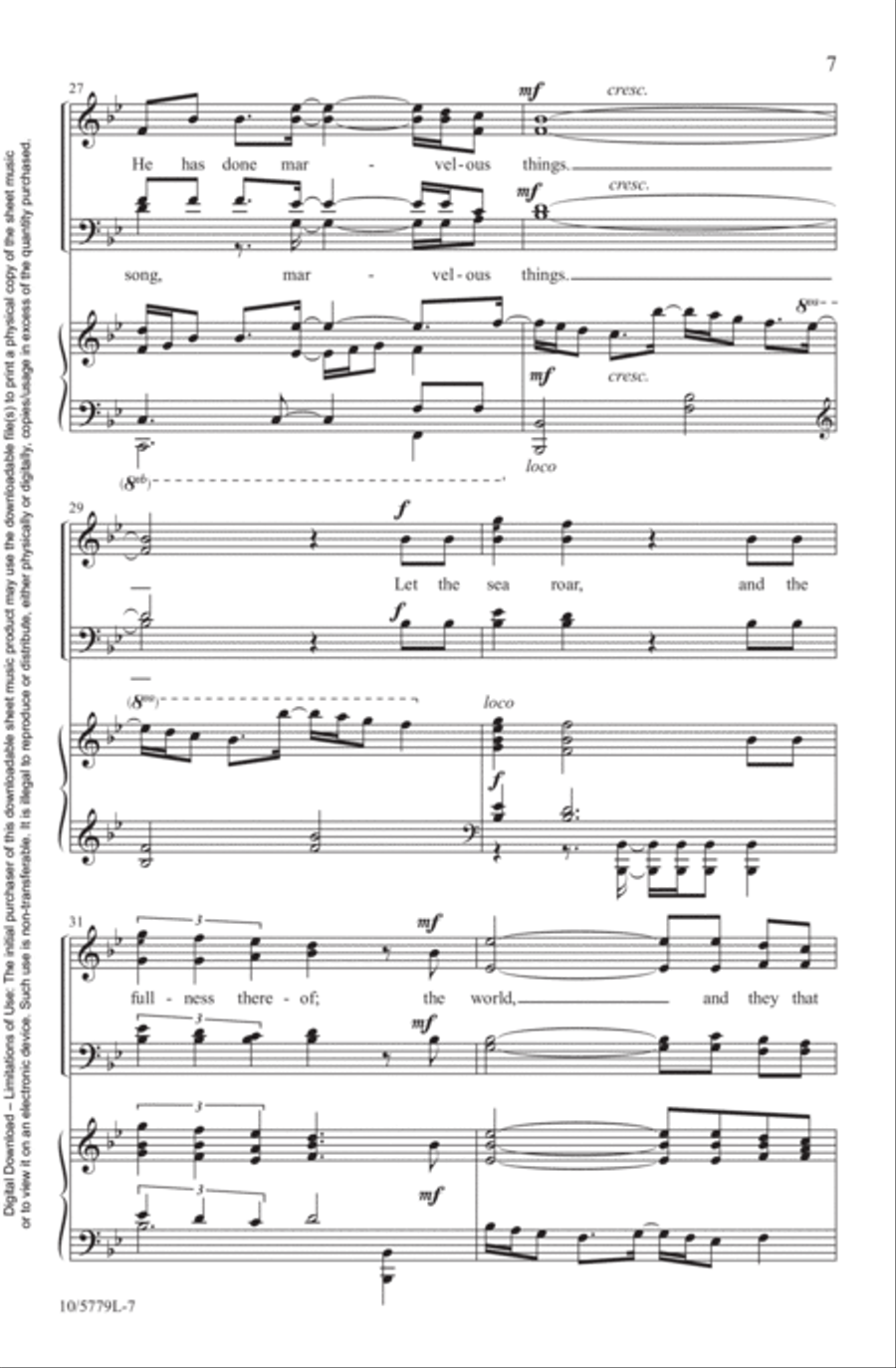 Psalm 98 Psalm 98 4-Part scores gallery preview page 7