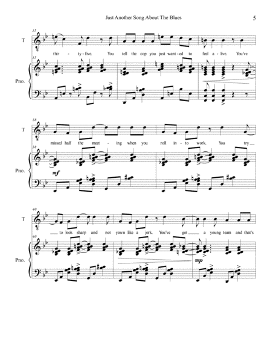 Just Another Song About The Blues Tenor Voice scores gallery preview page 5
