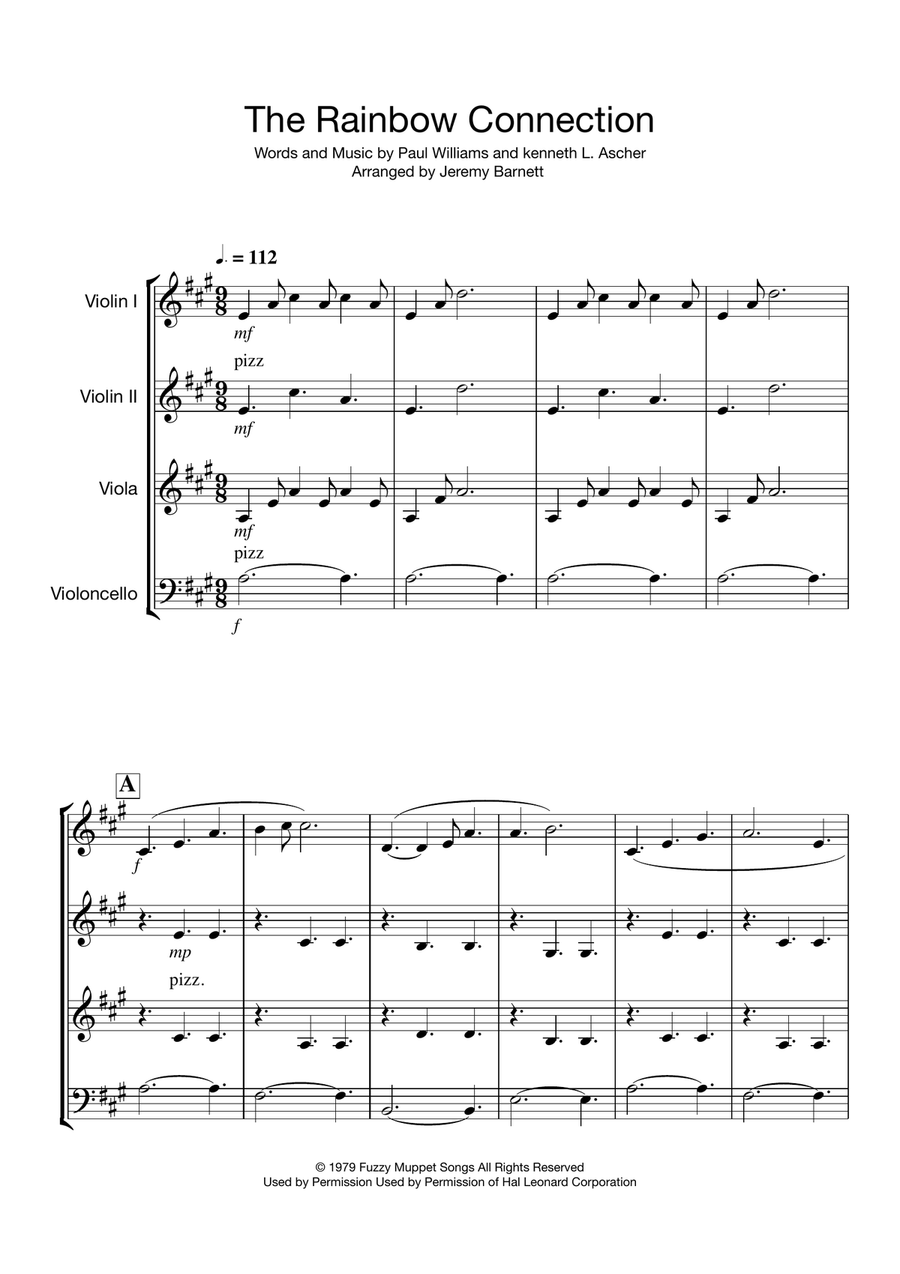 The Rainbow Connection String Quartet scores gallery preview page 1