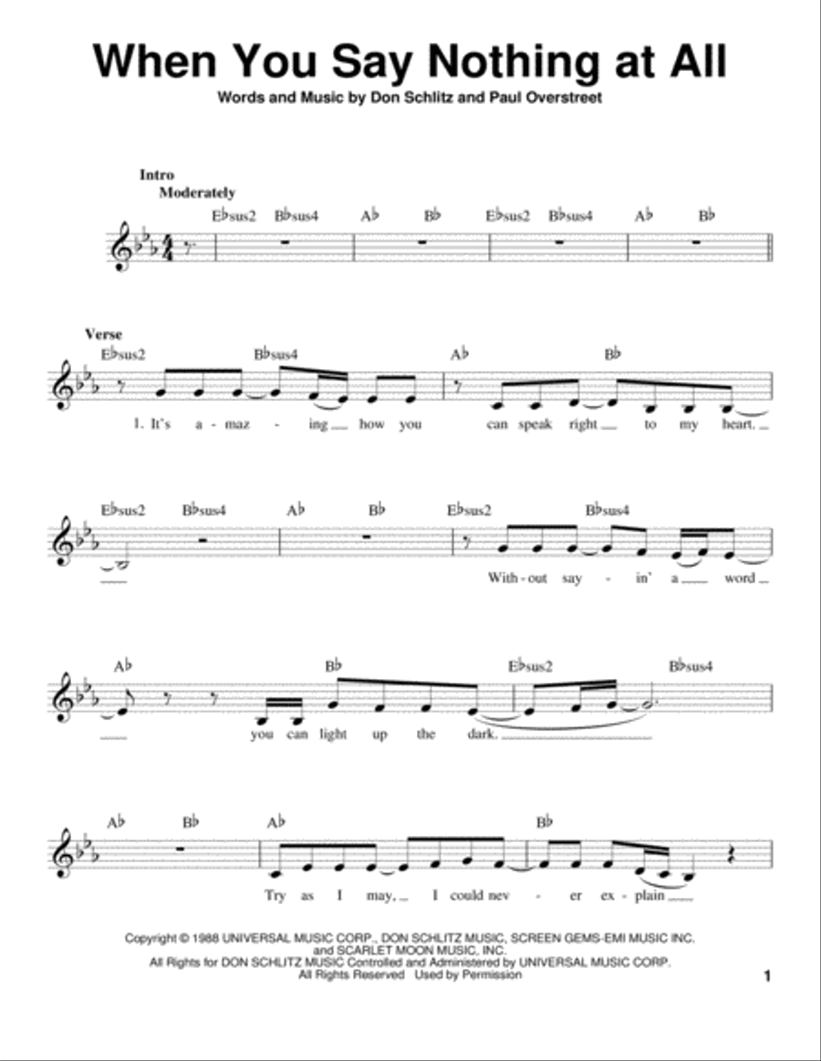 When You Say Nothing At All Voice scores gallery preview page 1