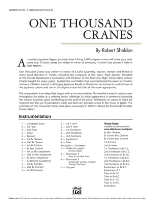One Thousand Cranes: Score