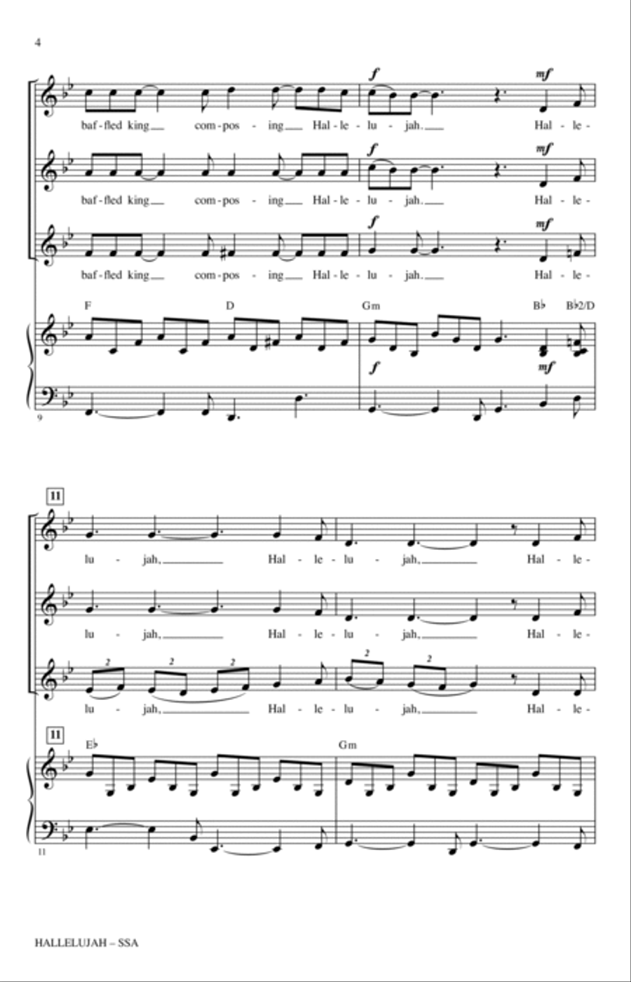 Hallelujah (arr. Roger Emerson) SSA scores gallery preview page 3