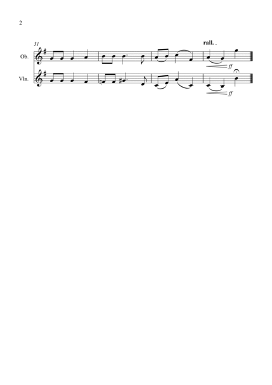 O Christmas Tree for Oboe and Violin Duet Oboe scores gallery preview page 2
