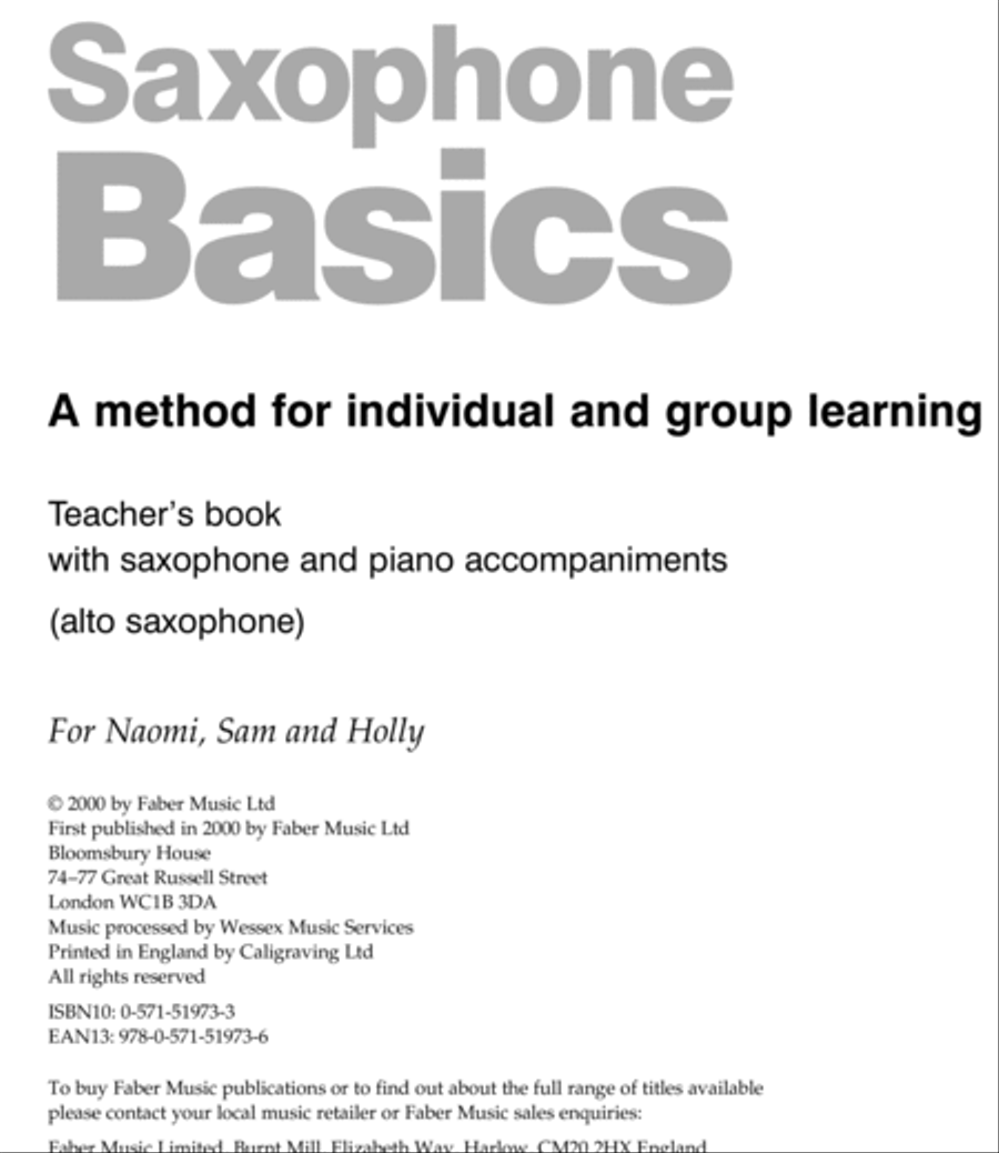 Saxophone Basics