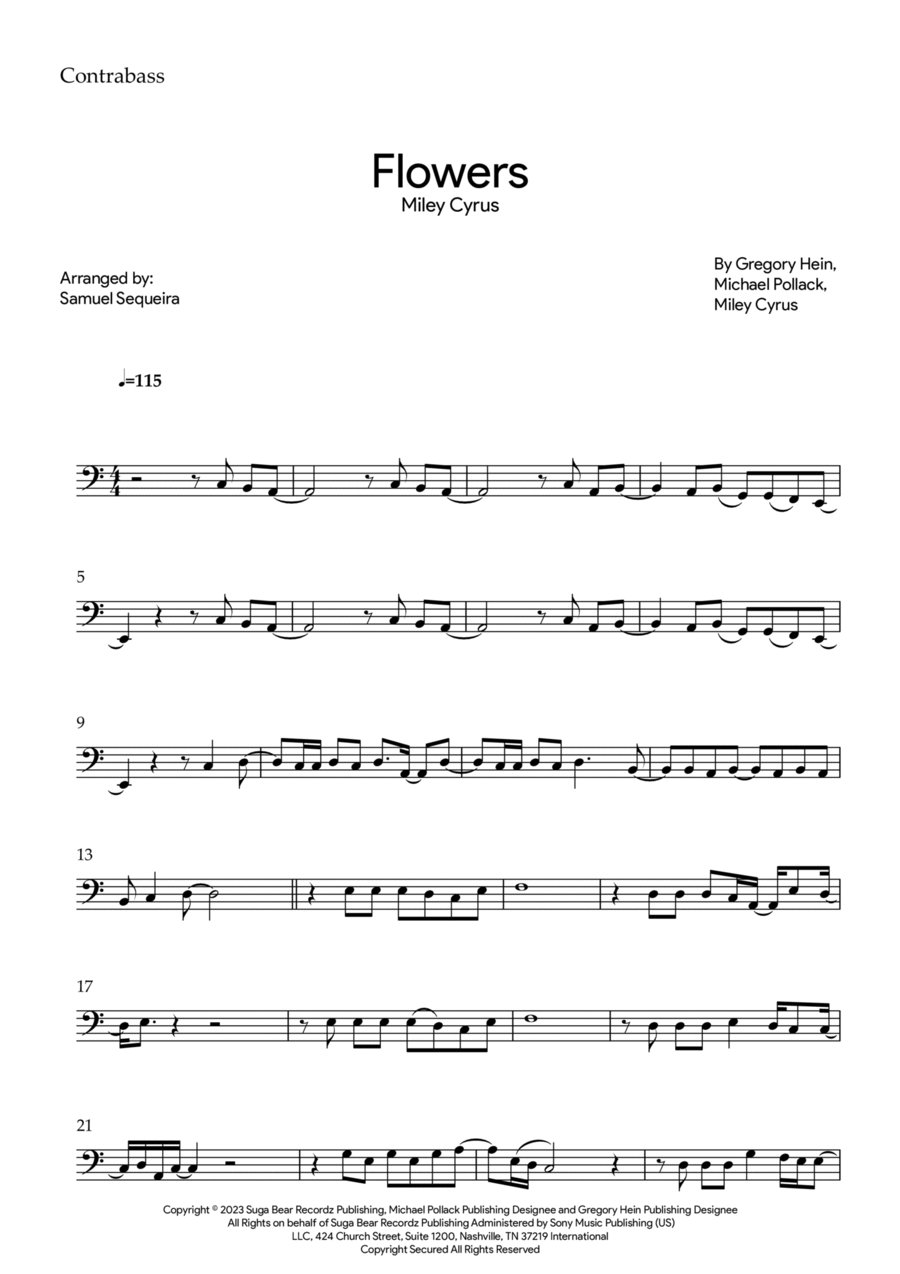 Flowers Double Bass scores gallery preview page 1