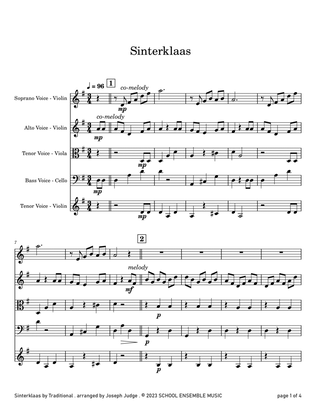 Sinterklaas for String Quartet in Schools