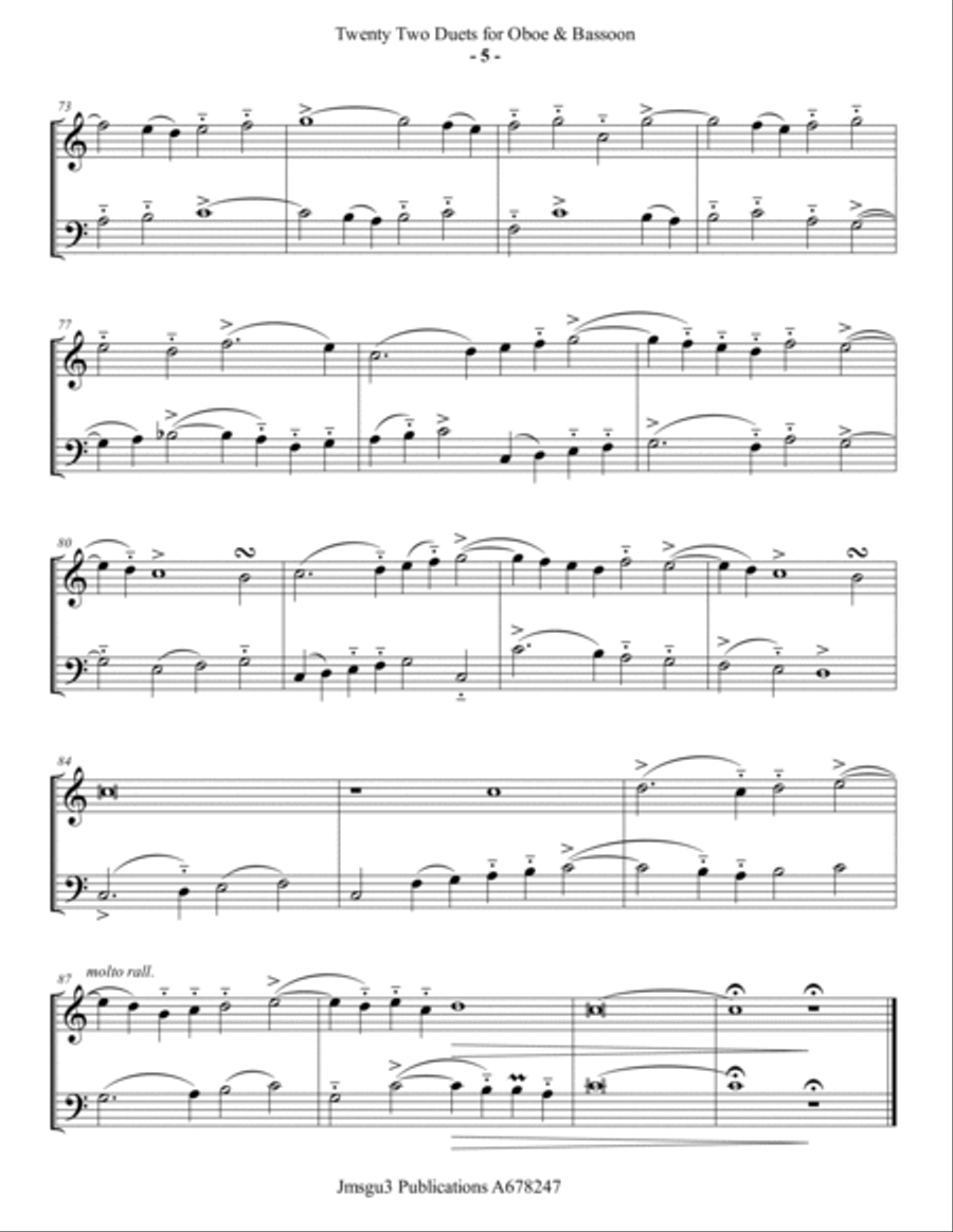 Josquin: 22 Duets for Oboe & Bassoon Woodwind Duet scores gallery preview page 5