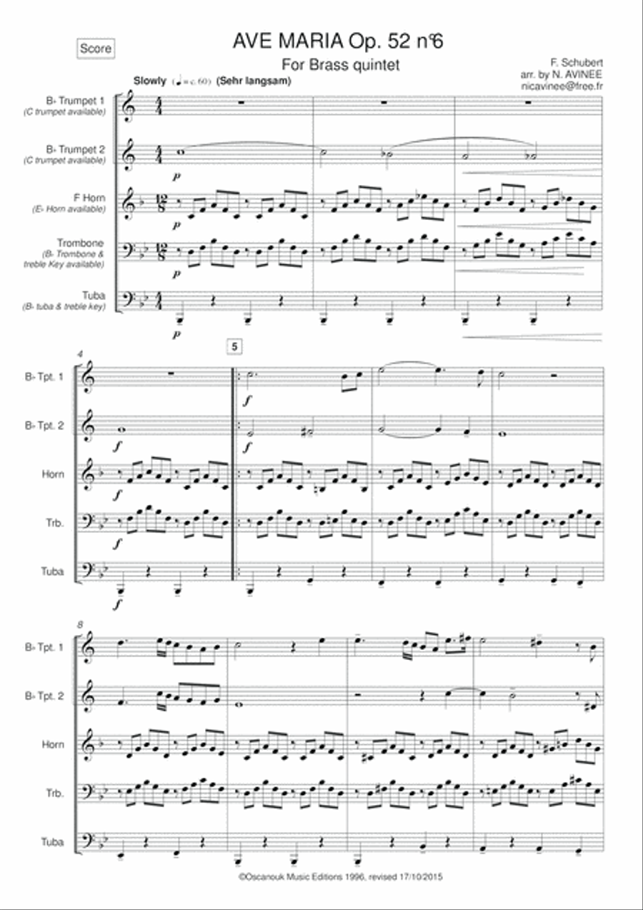 Ave Maria Ave Maria Brass Ensemble scores gallery preview page 2