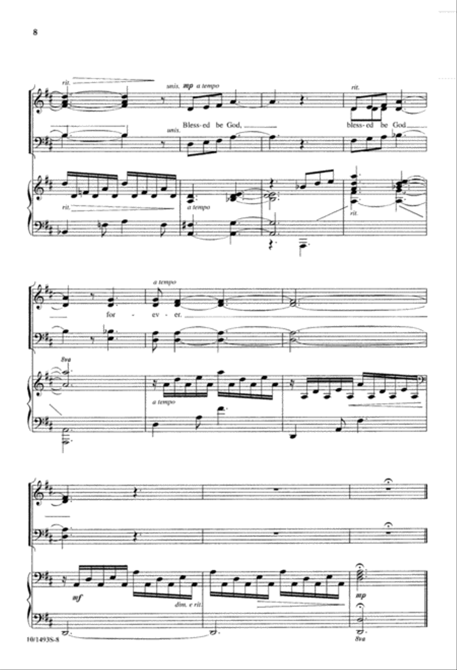 Blessed Are You, Lord, God of All Creation 4-Part scores gallery preview page 8