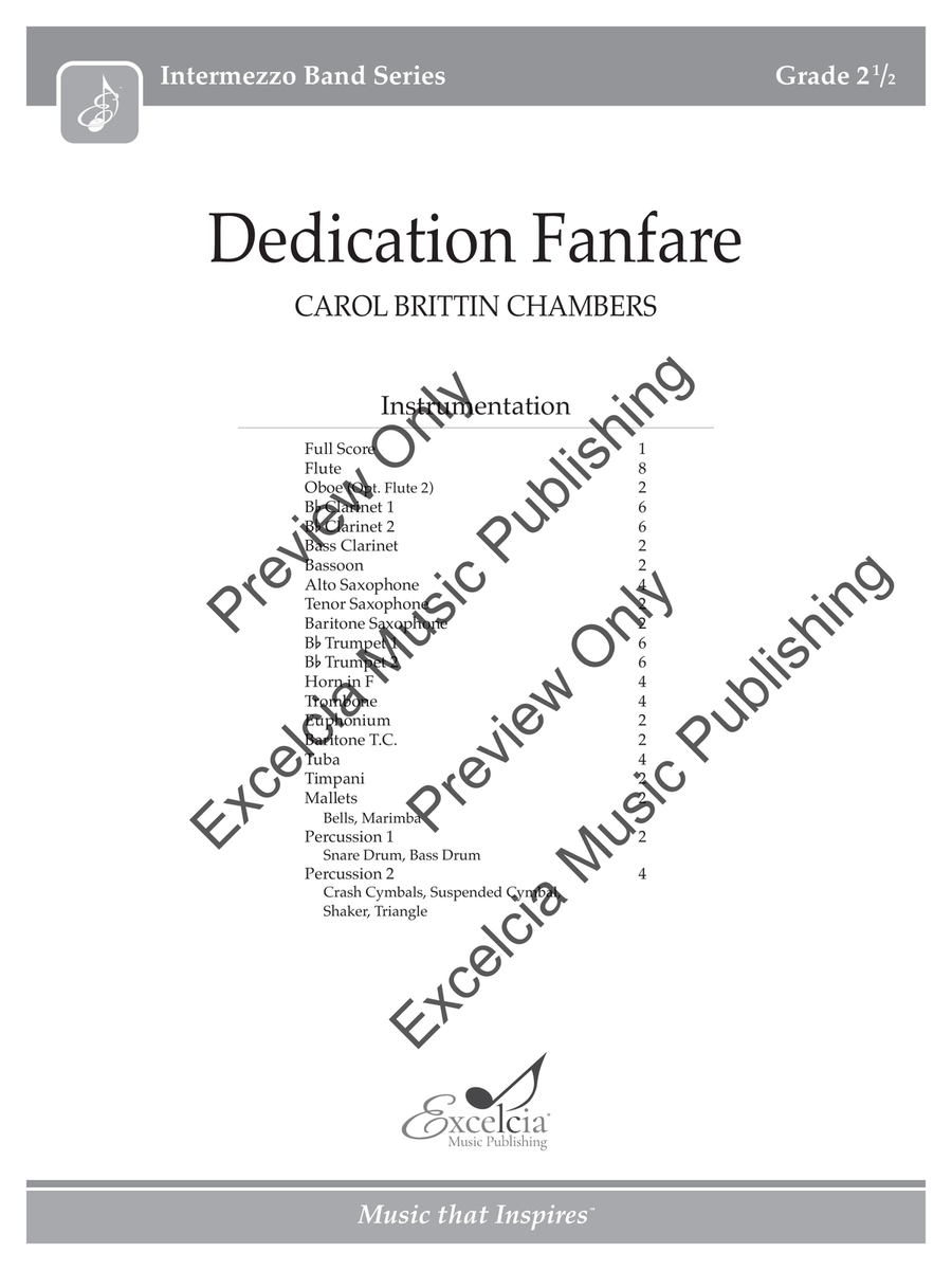 Dedication Fanfare Concert Band scores gallery preview page 2