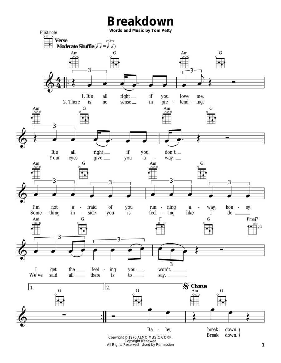 Breakdown Breakdown Ukulele scores gallery preview page 1