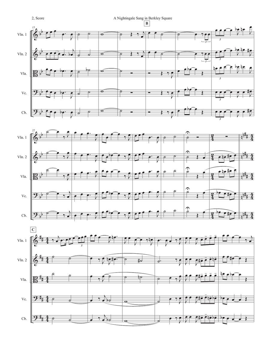 A Nightingale Sang In Berkeley Square String Orchestra scores gallery preview page 2