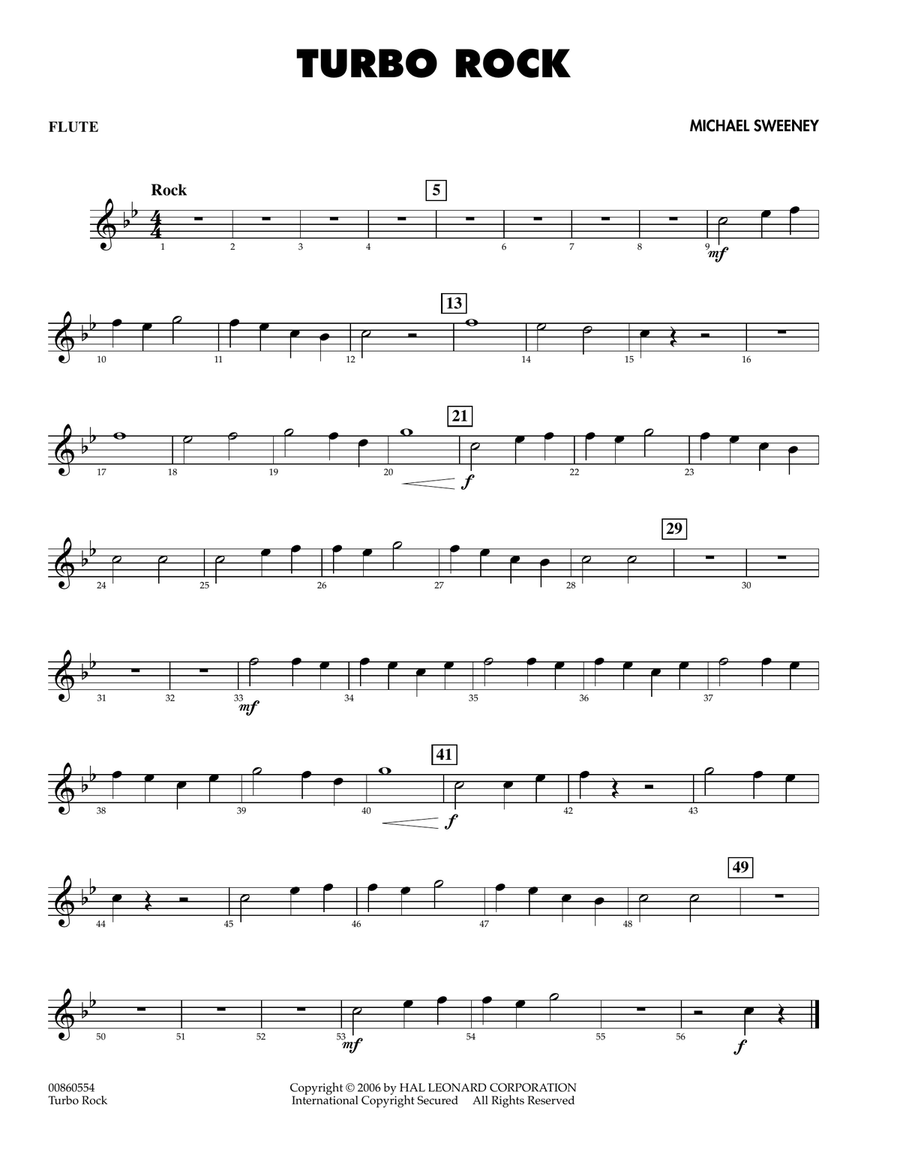 Turbo Rock - Flute Concert Band scores gallery preview page 1