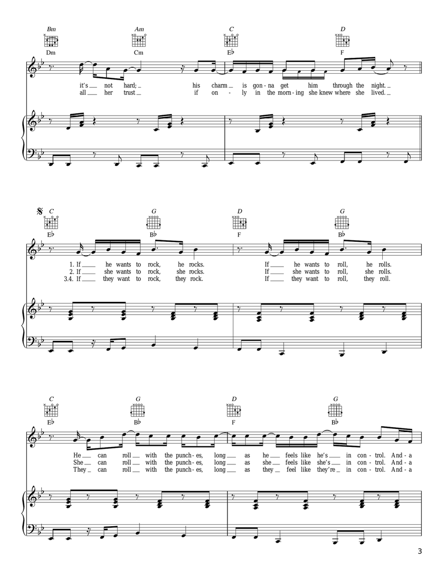 Rock & Roll Piano, Vocal, Guitar scores gallery preview page 3