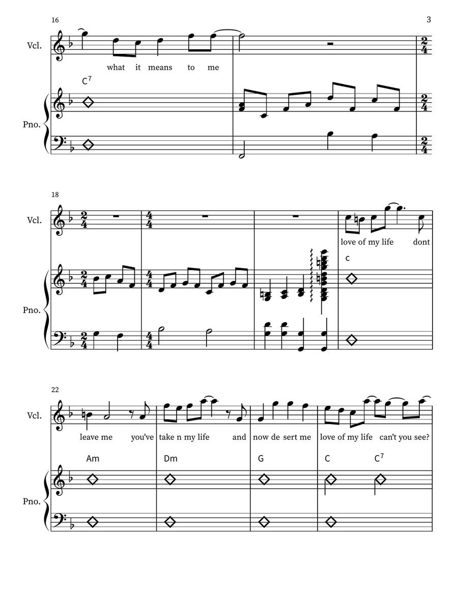 Love Of My Life Tenor Voice scores gallery preview page 3