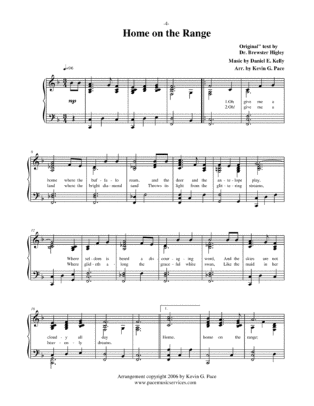 Home on the Range - vocal solo with piano accompaniment or piano solo image number null