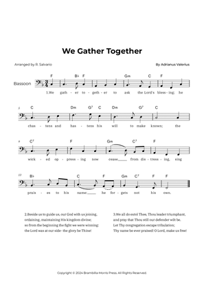 We Gather Together - Bassoon