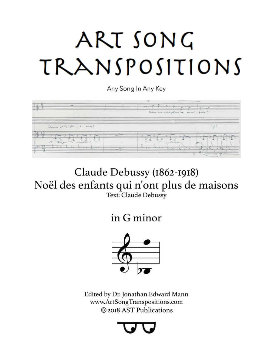 DEBUSSY: Noël des enfants qui n'ont plus de maisons (transposed to G minor) Piano, Vocal scores gallery preview page 1