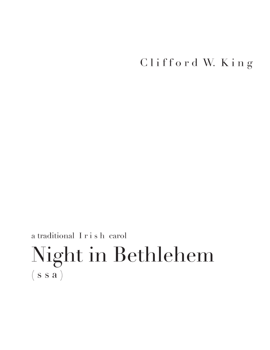 Night in Bethlehem ( s s a + optional solo ) SSA scores gallery preview page 1