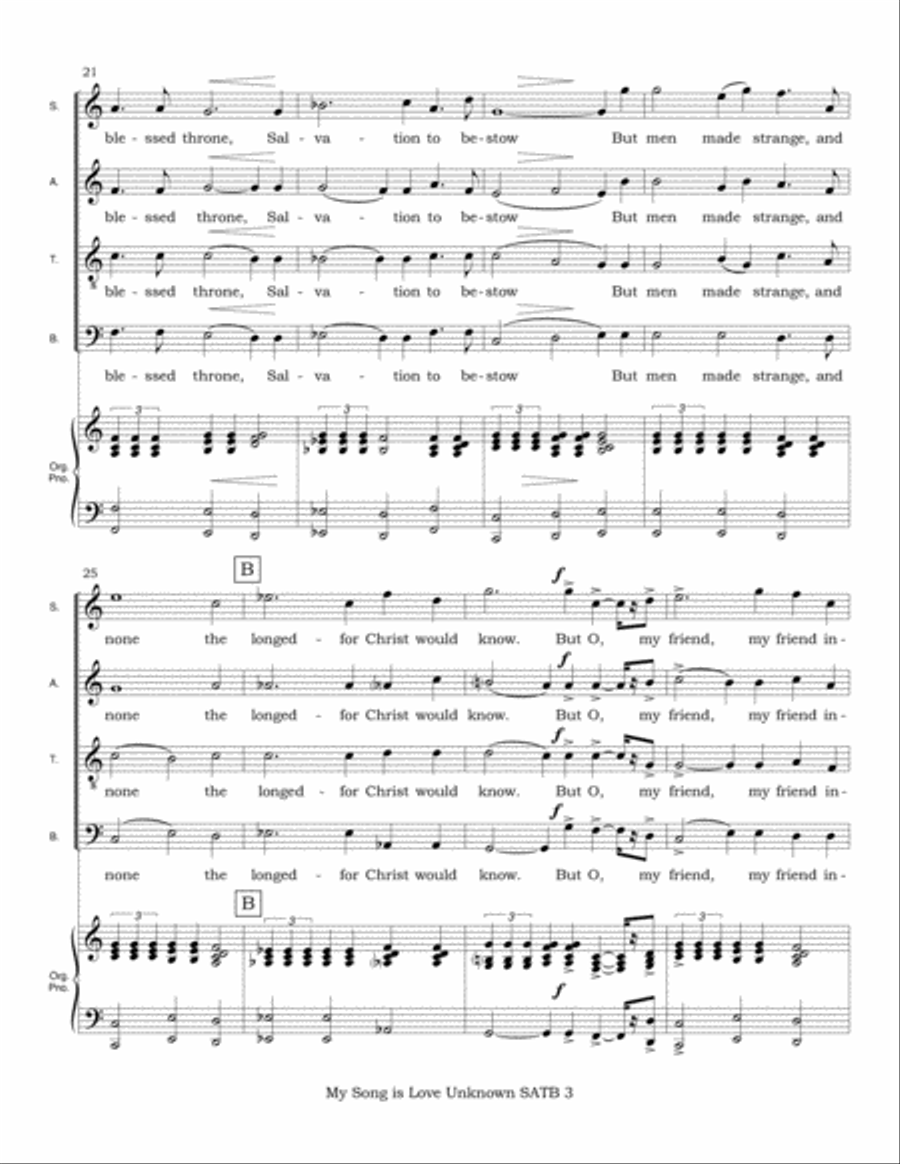 My Song is Love unknown (SATB plus piano or organ) 4-Part scores gallery preview page 4