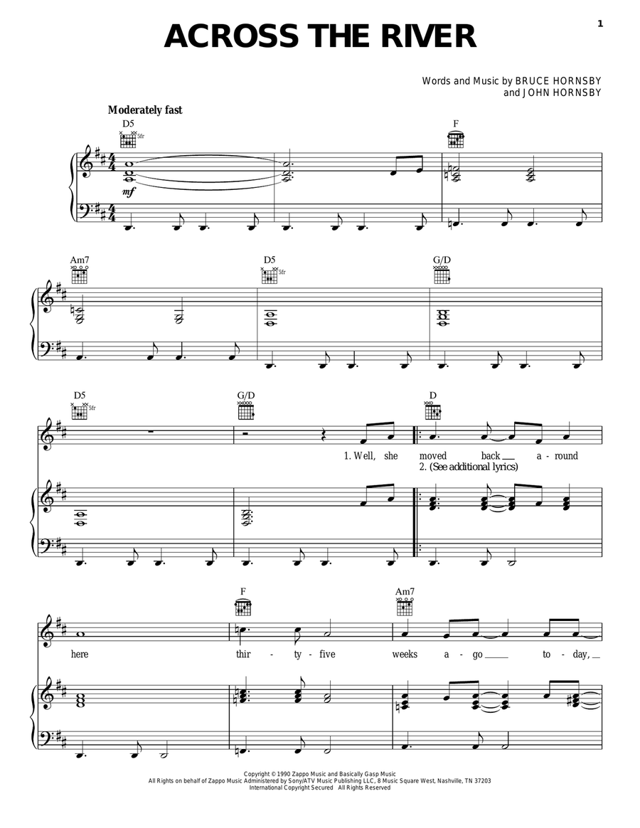 Across The River Across The River Acoustic Guitar scores gallery preview page 1