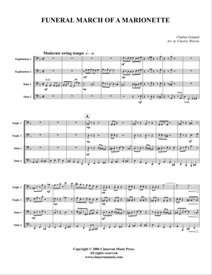 Funeral March of a Marionette EETT scores gallery preview page 1