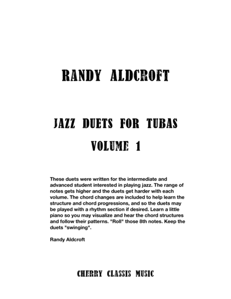 Jazz Duets for Tubas, Volume 1