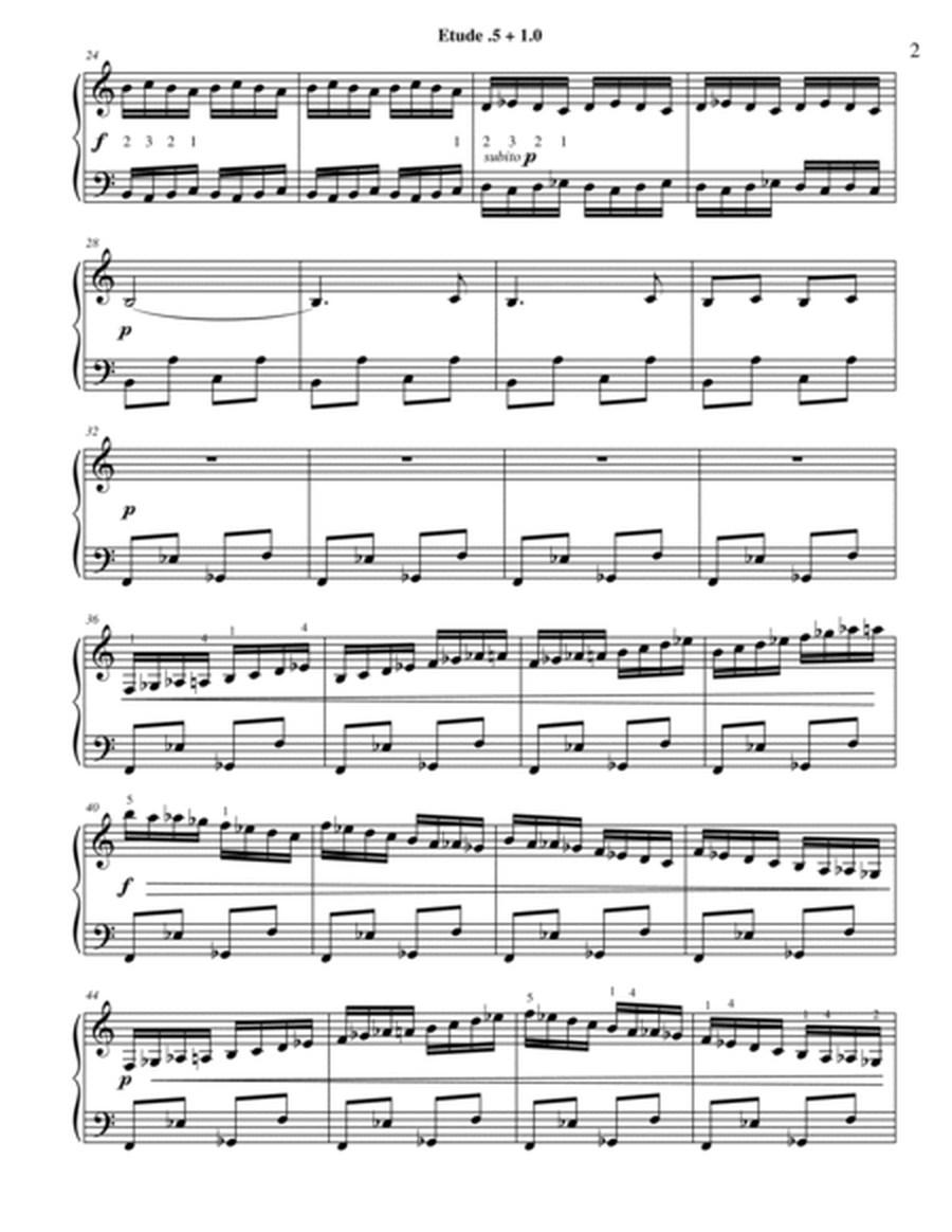 Etude 0.5 + 1.0 for Piano Solo from 25 Etudes using Symmetry, Mirroring and Intervals image number null