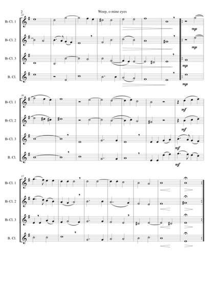 Weep, O mine eyes for clarinet quartet (3 B flat clarinets and 1 Bass clarinet) image number null