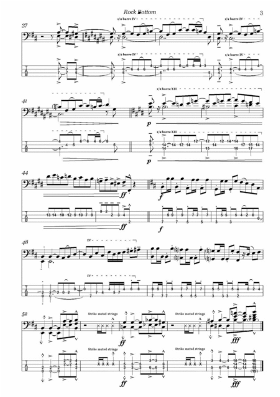 Six Modern Electric Bass Studies Bass Guitar scores gallery preview page 4