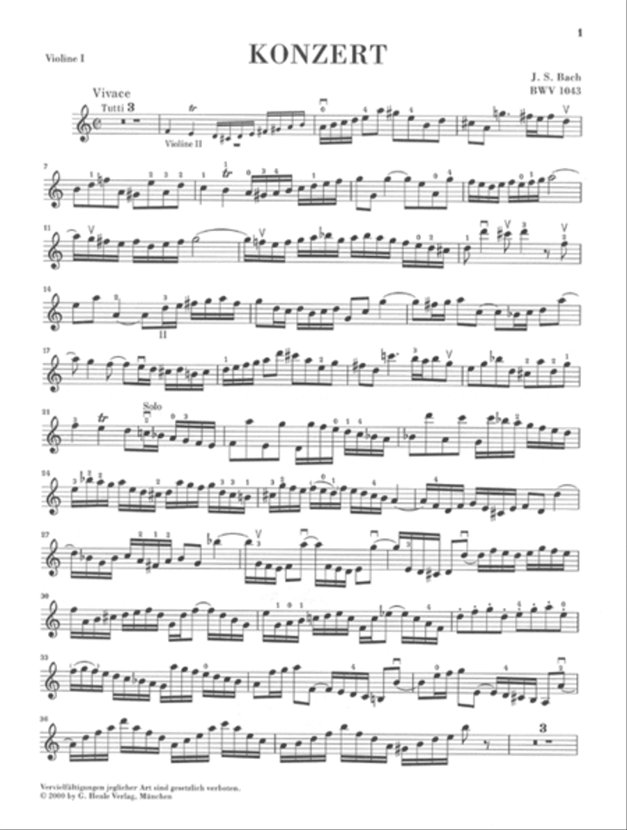 Concerto for 2 Violins and Orchestra in D Minor BWV 1043 Violin scores gallery preview page 4