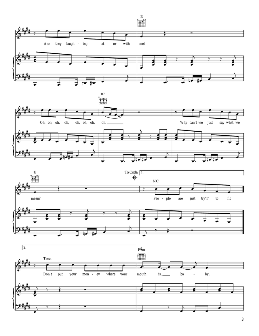 At Or With Me Piano, Vocal, Guitar scores gallery preview page 3