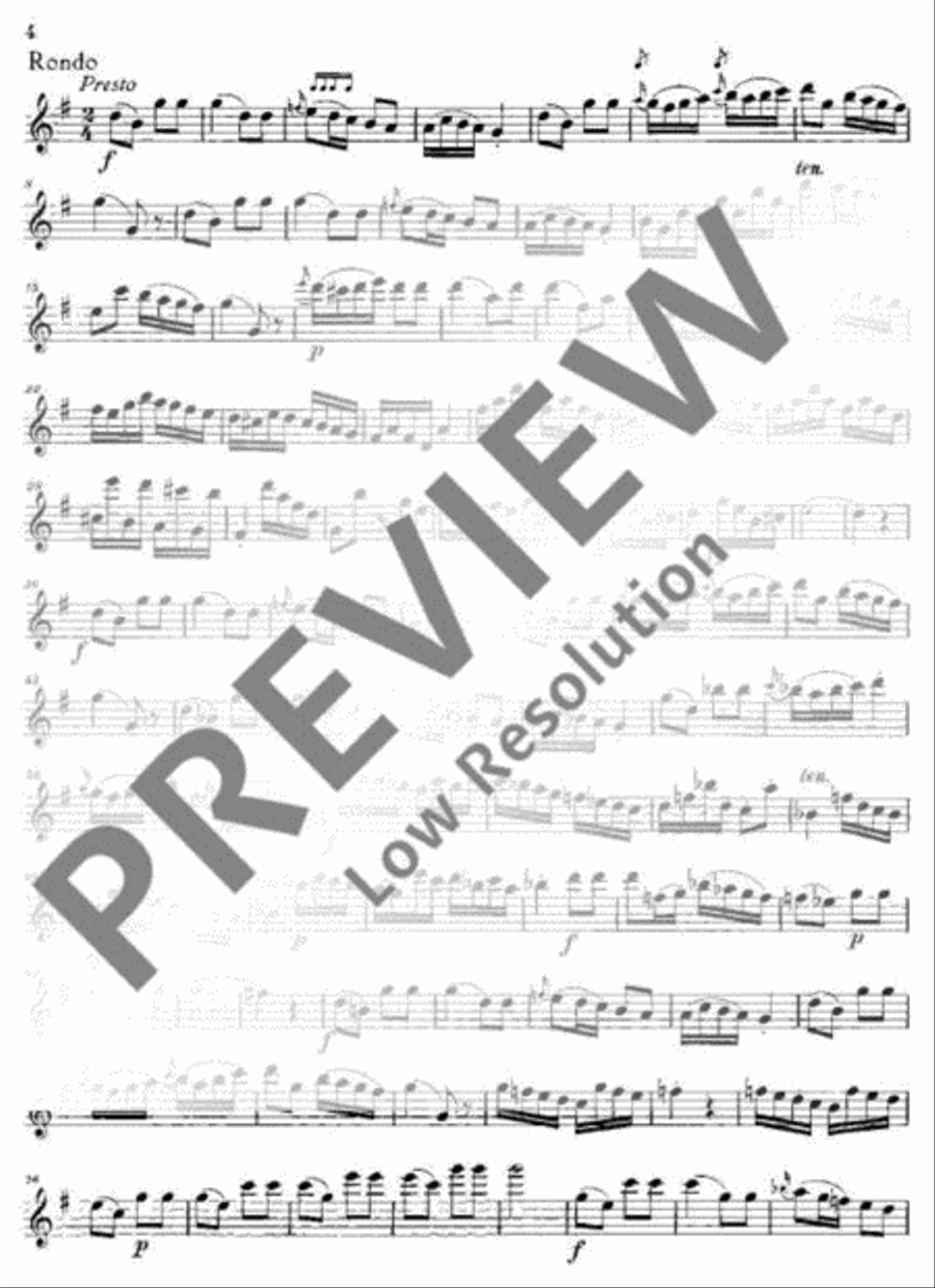 Hamburger Sonata G Major Flute scores gallery preview page 14
