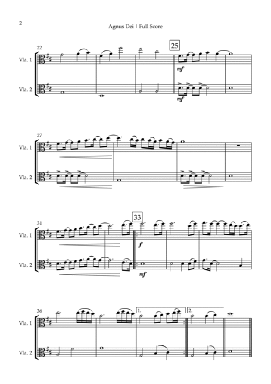 Agnus Dei String Duet scores gallery preview page 2