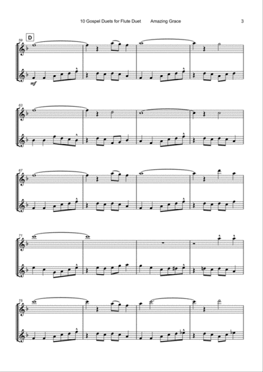 10 Gospel Duets for Flute Flute Duet scores gallery preview page 5