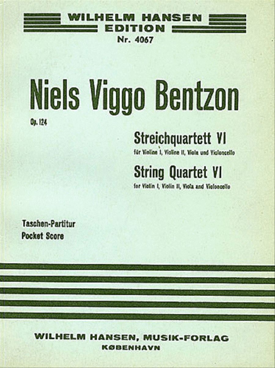 Niels Viggo Bentzon: String Quartet No. 6, Op. 124 String Quartet scores gallery preview page 1