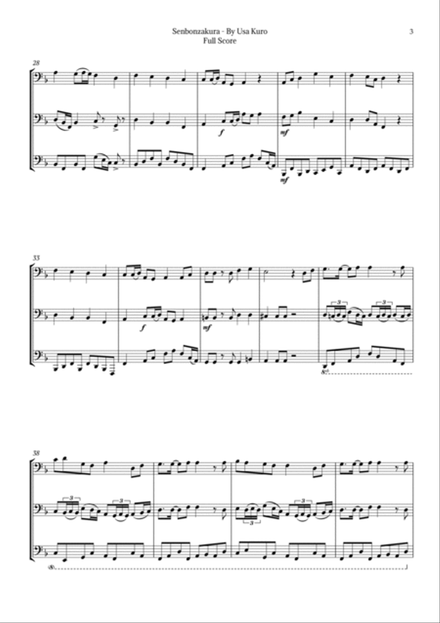 Senbonzakura Chamber Music scores gallery preview page 3