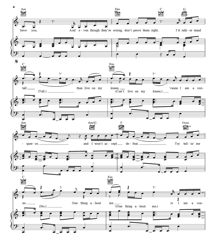 Conqueror Piano, Vocal, Guitar scores gallery preview page 4