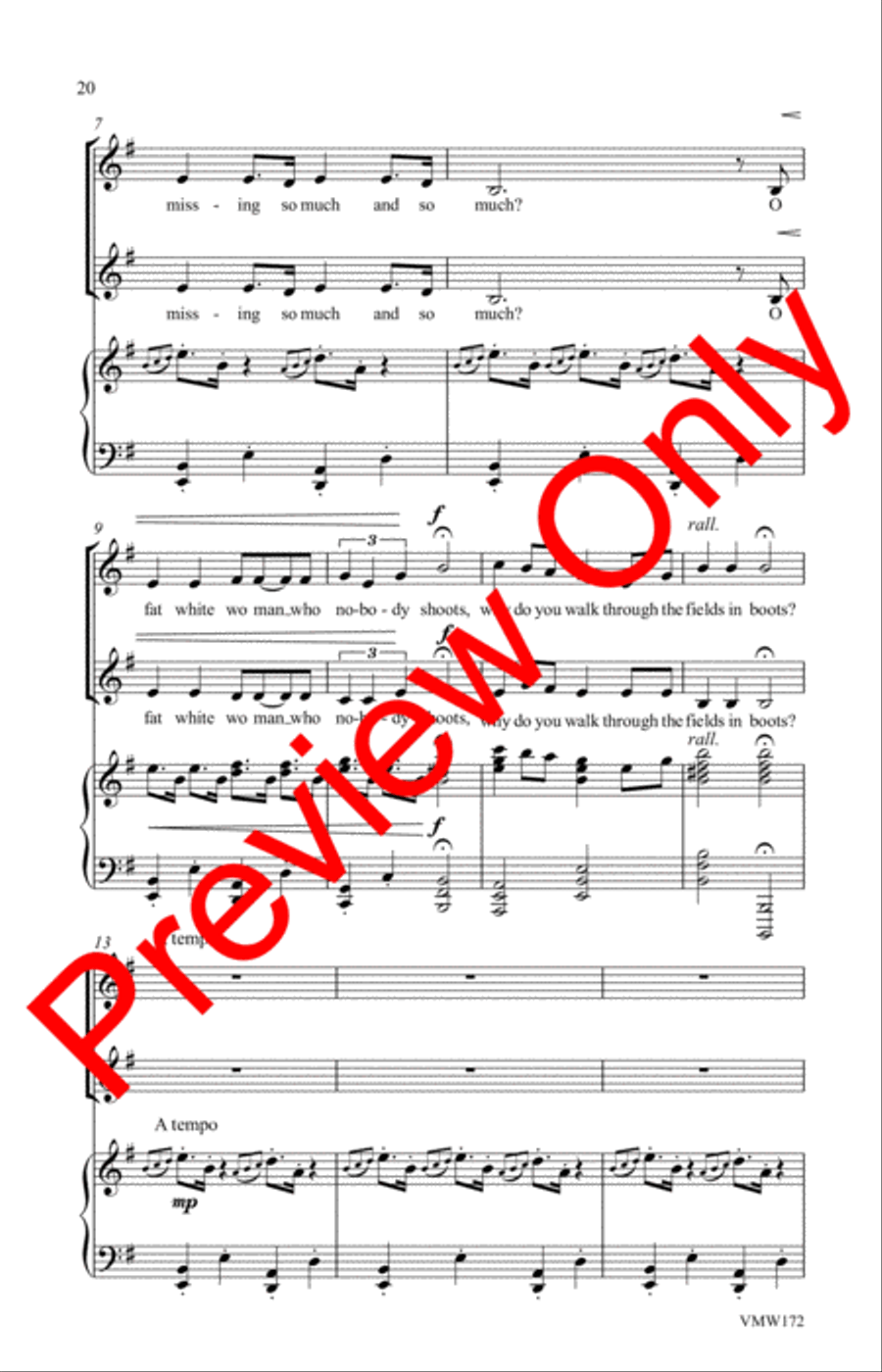 To a Fat Lady Seen from the Train SA scores gallery preview page 11