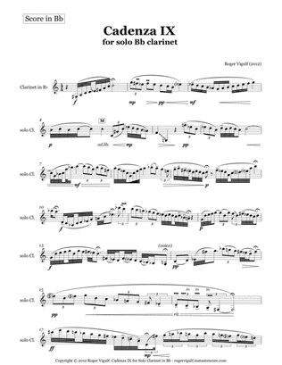 Cadenza IX for Solo Clarinet