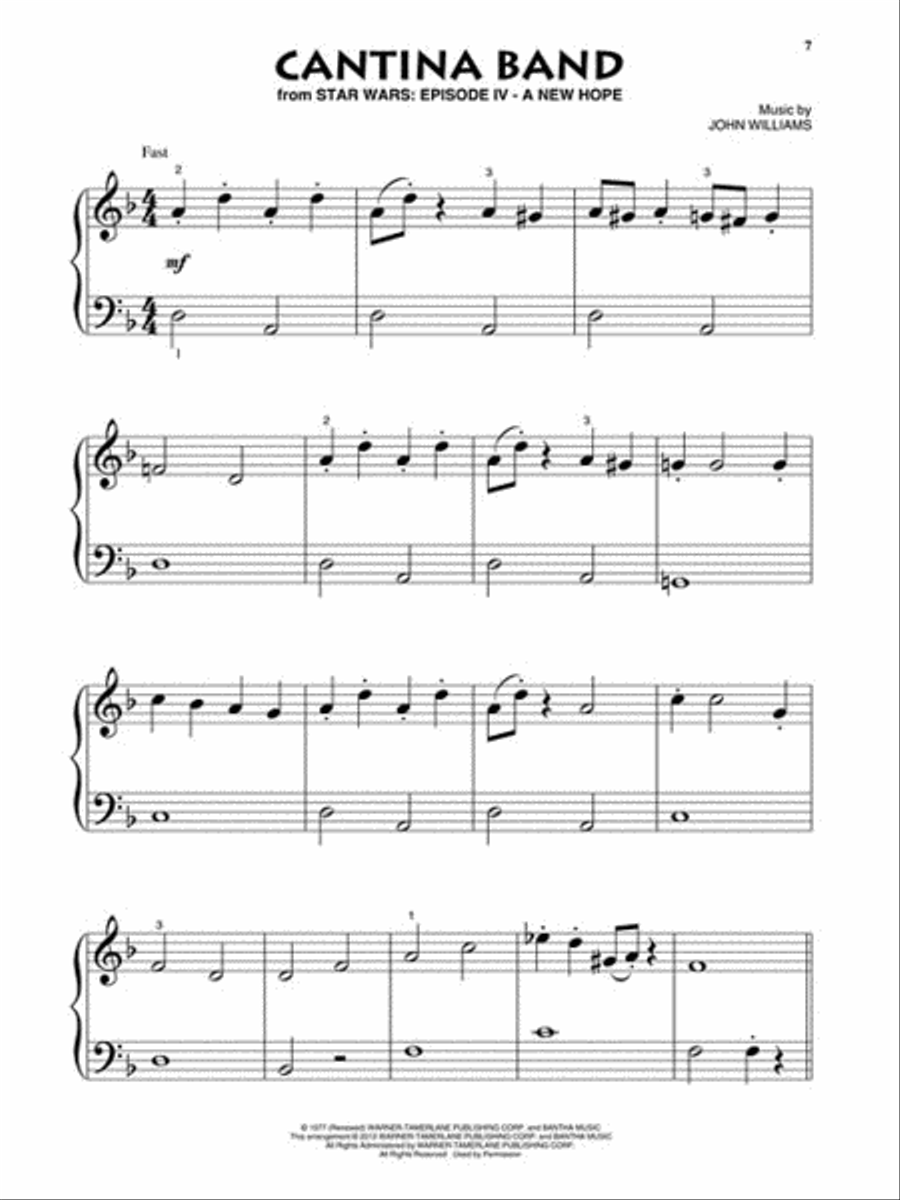 Star Wars for Beginning Piano Solo